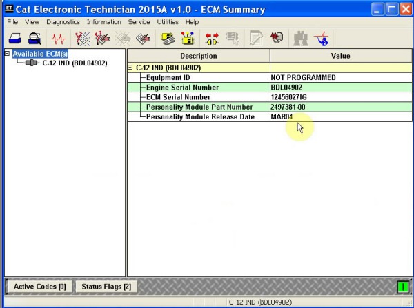 Vrai affichage 3 de logiciel de l'adaptateur III de 2015A Caterpillar ET3