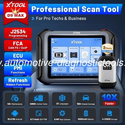 Un bon prix. 2025 XTOOL D9 MAX scanner de diagnostic universel avec cartographie de la topologie J2534, codage ECU, FCA/ en ligne