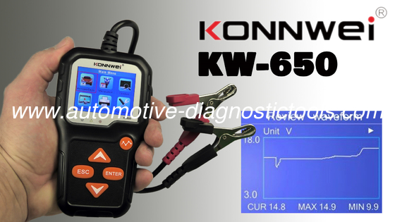 Un bon prix. KONNWEI KW650 Testeur de batterie 6V-12V Testeur de batterie de voiture de moto en ligne