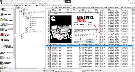 Un bon prix. Le dernier CUMMINS INSITE V9.0.0 PRO 2024.04 Logiciel de diagnostic électronique pour camions Cummins en ligne