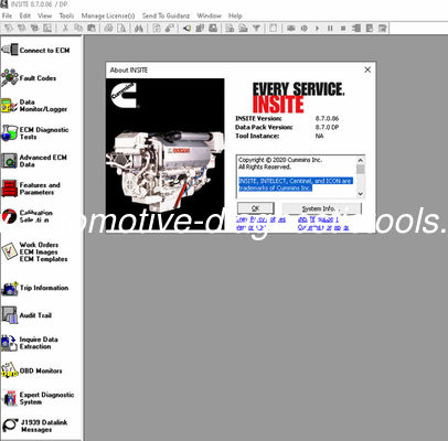 Un bon prix. Cu-mmins INSITE 8.7 Logiciel 8.7 Version Pro en ligne