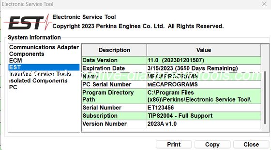 Un bon prix. Perkins EST outil de service électronique 2025A Perkins logiciel de service en ligne